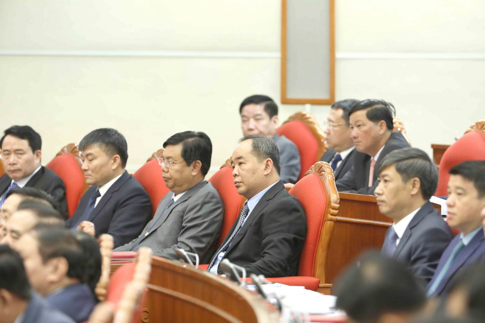 Các đồng chí Ủy viên Trung ương dự Hội nghị. (Ảnh: Phương Hoa/TTXVN)