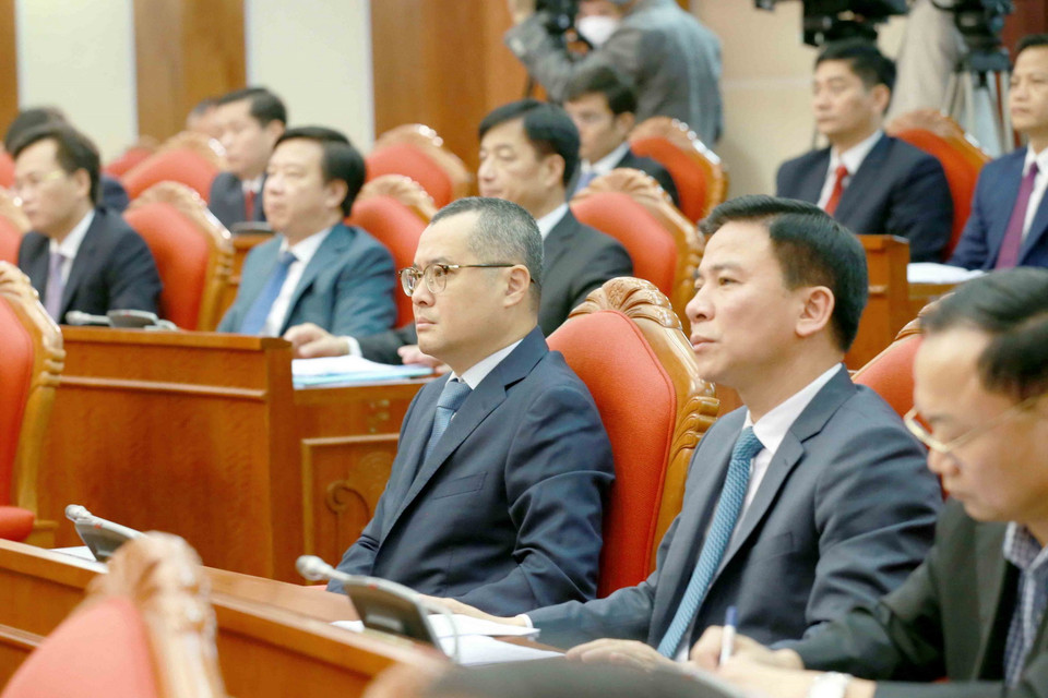 Các đồng chí Ủy viên Trung ương dự Hội nghị. (Ảnh: Phương Hoa/TTXVN)