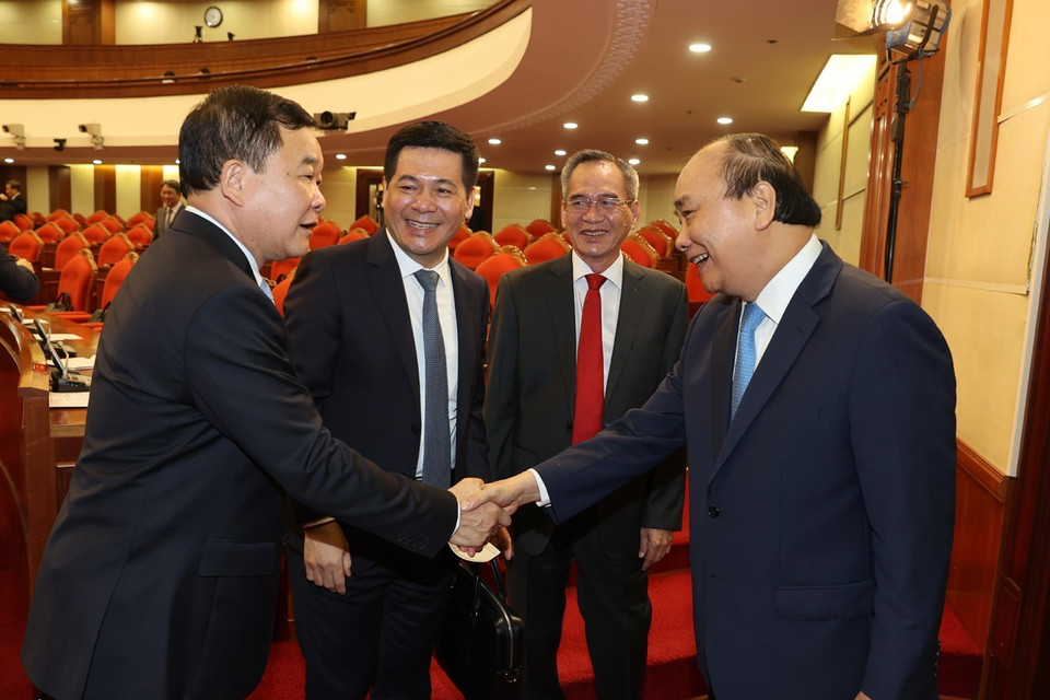 Thủ tướng Chính phủ Nguyễn Xuân Phúc với các đại biểu dự Hội nghị. (Ảnh: Trí Dũng/TTXVN)