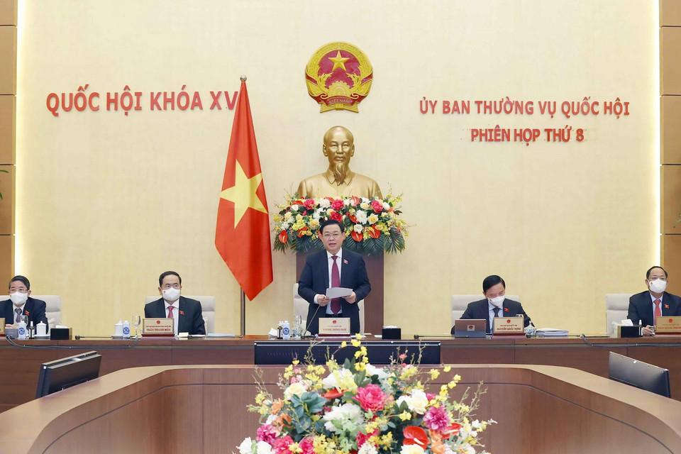 Chủ tịch Quốc hội Vương Đình Huệ phát biểu khai mạc Phiên họp. (Ảnh: Doãn Tấn/TTXVN)