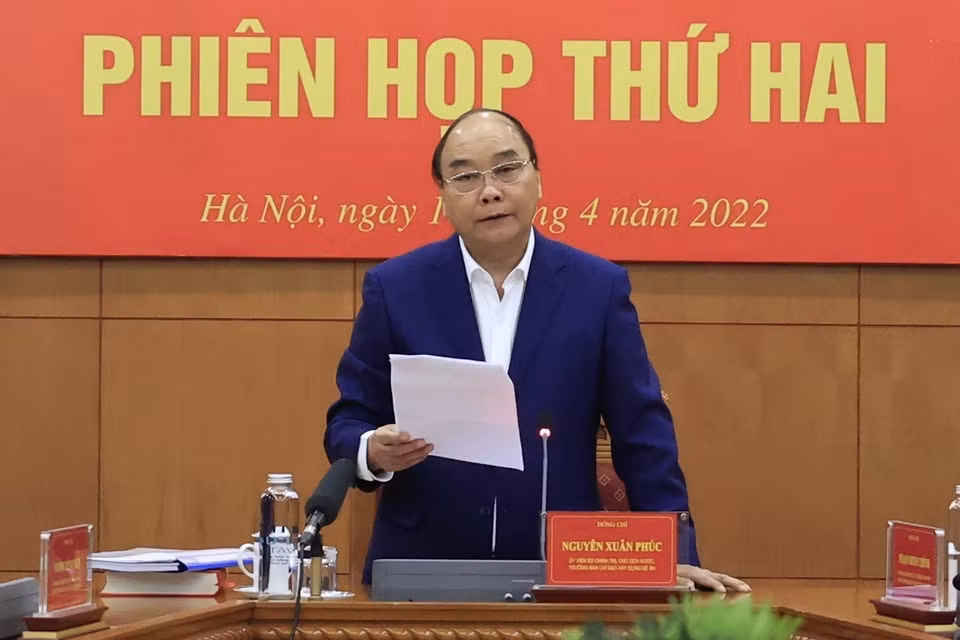 Chủ tịch nước Nguyễn Xuân Phúc phát biểu tại Phiên họp thứ hai của Ban Chỉ đạo. (Ảnh: Thống Nhất/TTXVN)