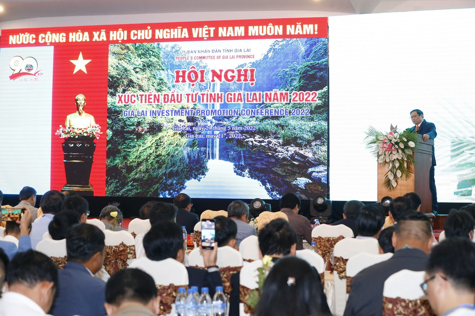 Quang cảnh Hội nghị xúc tiến đầu tư vào tỉnh Gia Lai năm 2022. (Ảnh: Văn Điệp/TTXVN)