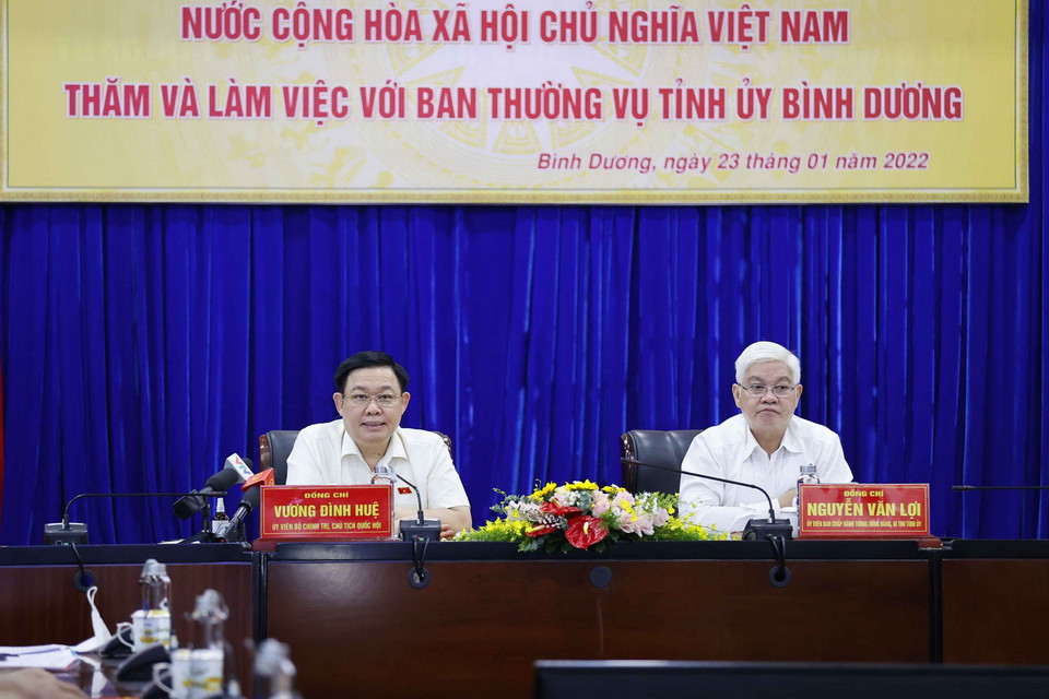 Chủ tịch Quốc hội Vương Đình Huệ phát biểu. (Ảnh: Doãn Tấn/TTXVN)