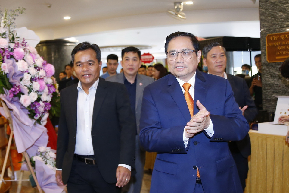 Chiều 21/5, thành phố Pleiku, Thủ tướng Phạm Minh Chính đến dự Hội nghị xúc tiến đầu tư vào tỉnh Gia Lai năm 2022. (Ảnh: Văn Điệp/TTXVN)