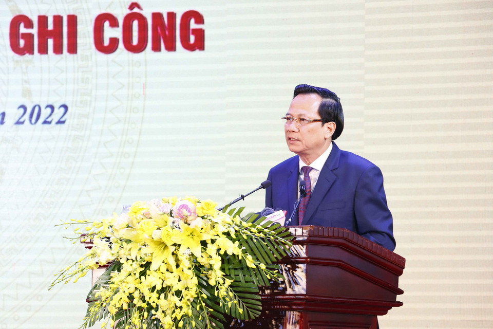 Bộ trưởng Bộ Lao động - Thương binh và Xã hội Đào Ngọc Dung phát biểu. Ảnh: Doãn Tấn - TTXVN