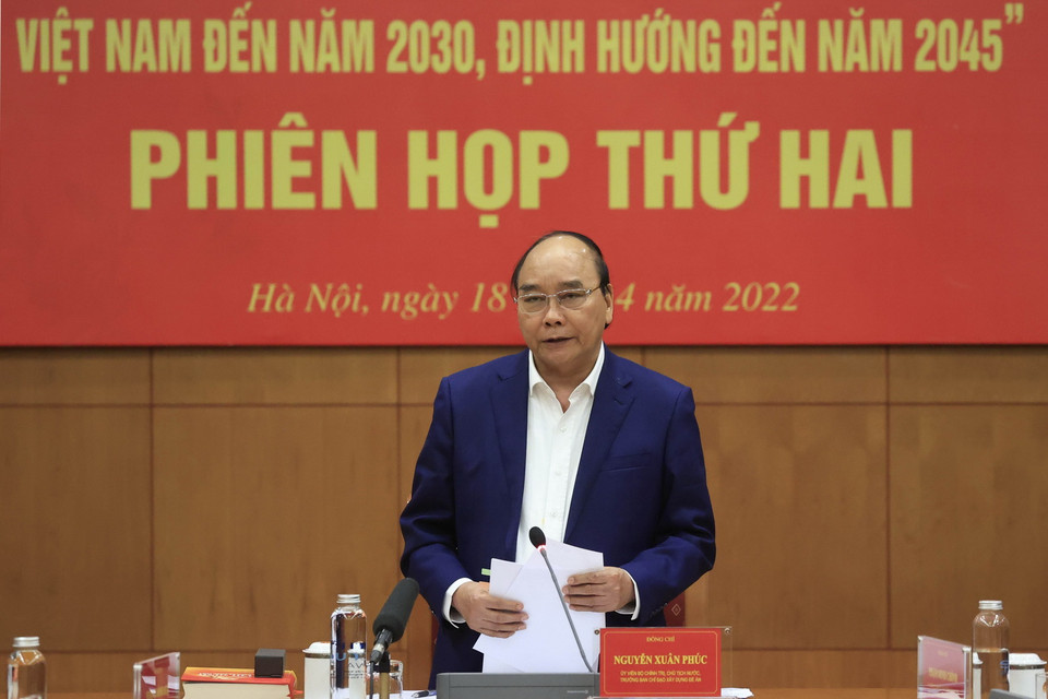 Chủ tịch nước Nguyễn Xuân Phúc phát biểu. (Ảnh: Thống Nhất/TTXVN)