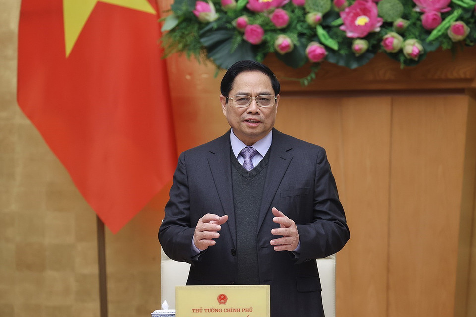  Thủ tướng Phạm Minh Chính phát biểu tại phiên họp. (Ảnh: Dương Giang/TTXVN)