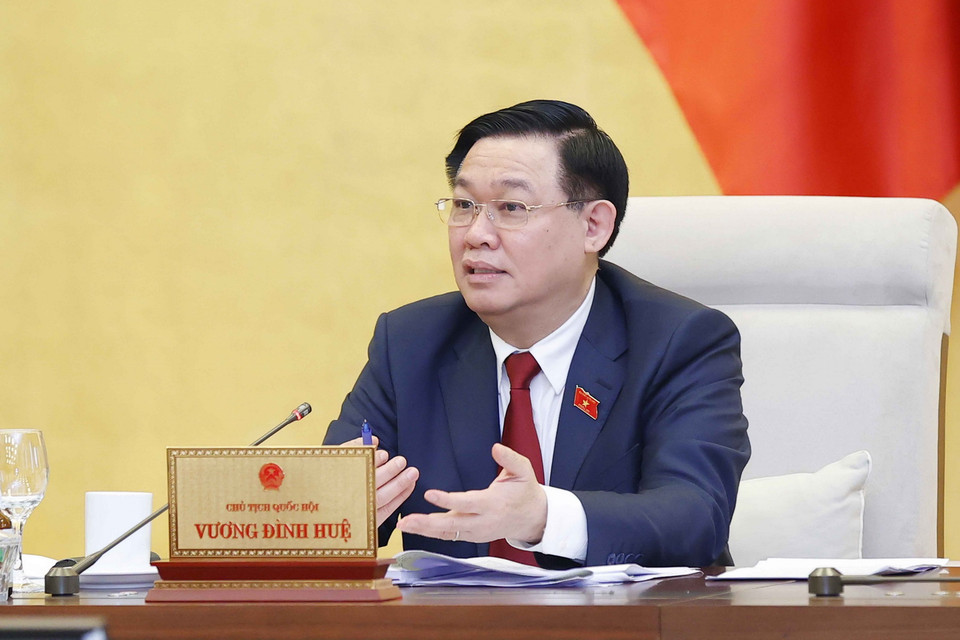 Chủ tịch Quốc hội Vương Đình Huệ phát biểu. (Ảnh: Doãn Tấn/TTXVN)