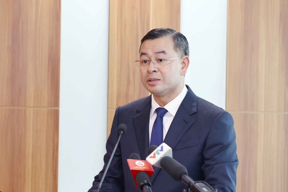 Ông Ngô Văn Tuấn, Ủy viên Trung ương Đảng, Bí thư Ban Cán sự Đảng, Phó Tổng Kiểm toán Nhà nước, phụ trách Kiểm toán Nhà nước phát biểu. (Ảnh: Doãn Tấn/TTXVN)