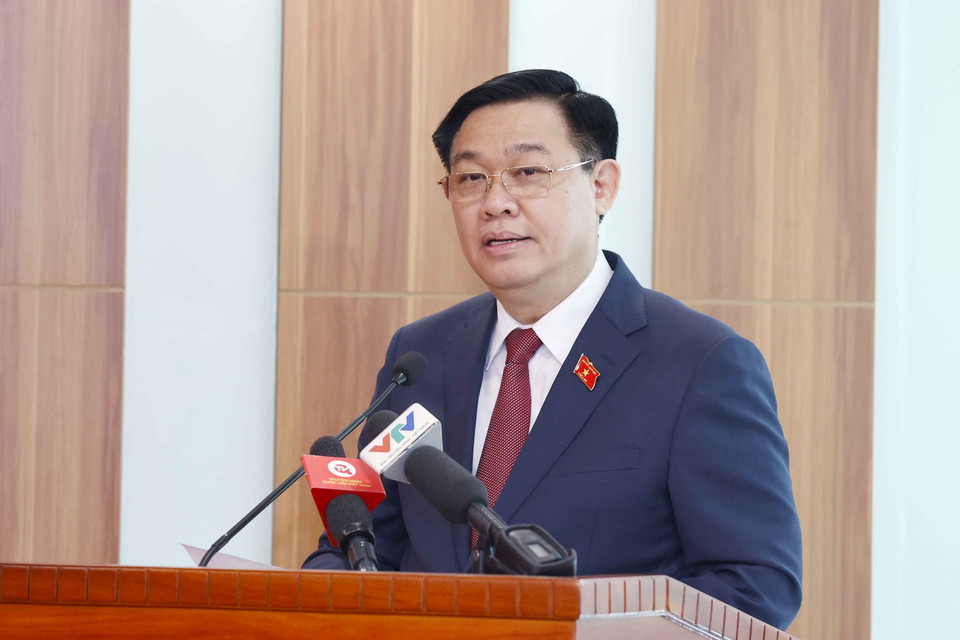 Chủ tịch Quốc hội Vương Đình Huệ phát biểu. (Ảnh: Doãn Tấn/TTXVN)