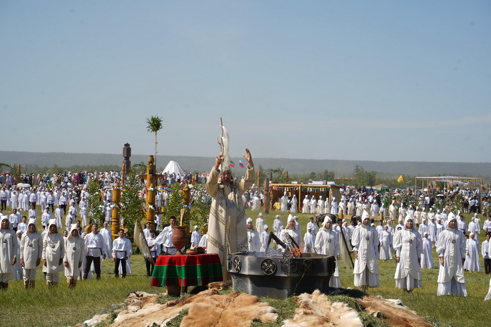 Nghi thức ban phước Algys. (Ảnh: Duy Trinh/TTXVN)