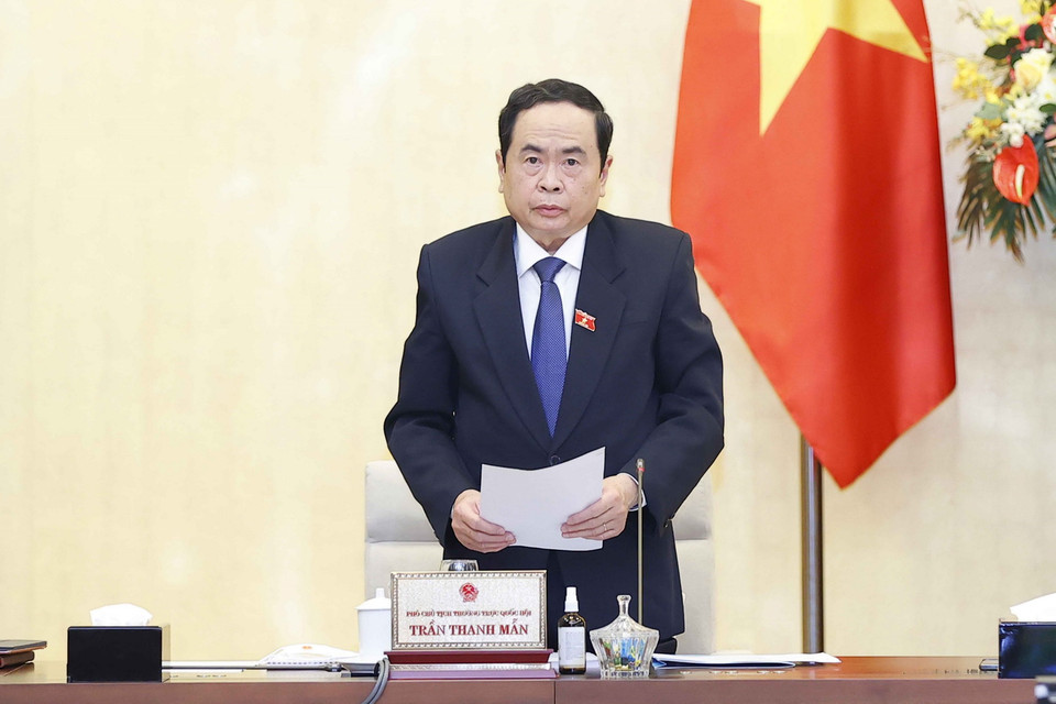 Phó Chủ tịch Thường trực Quốc hội Trần Thanh Mẫn phát biểu. (Ảnh: Doãn Tấn/TTXVN)