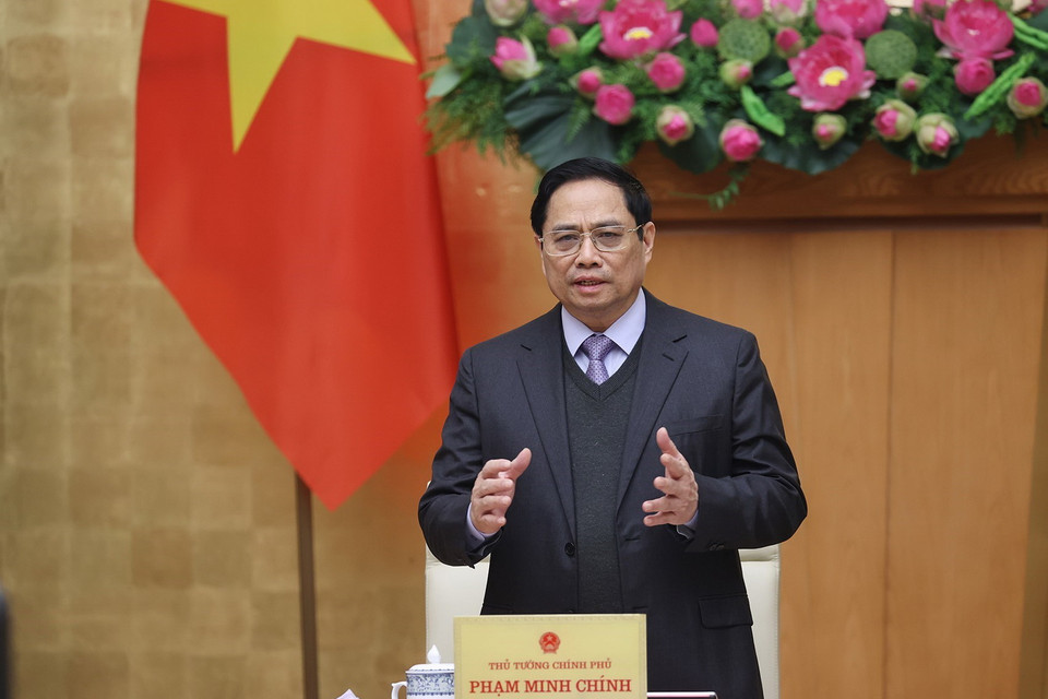  Thủ tướng Phạm Minh Chính chủ trì phiên họp. (Ảnh: Dương Giang/TTXVN)