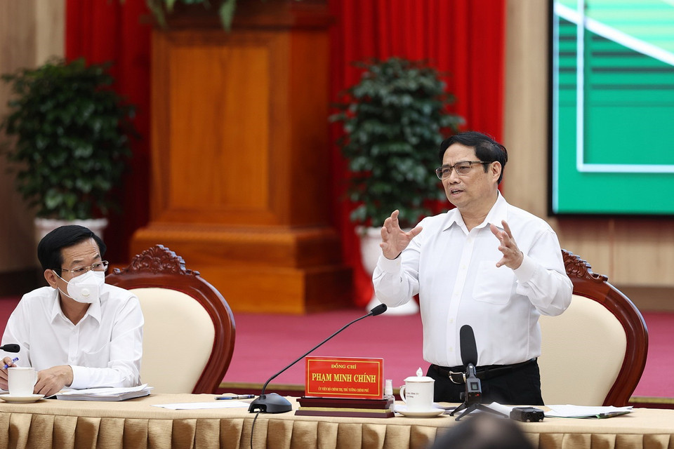  Thủ tướng Phạm Minh Chính phát biểu tại Hội nghị. (Ảnh: Dương Giang/TTXVN)