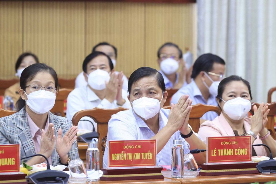 Các đại biểu tham dự buổi làm việc. (Ảnh: Thống Nhất/TTXVN)