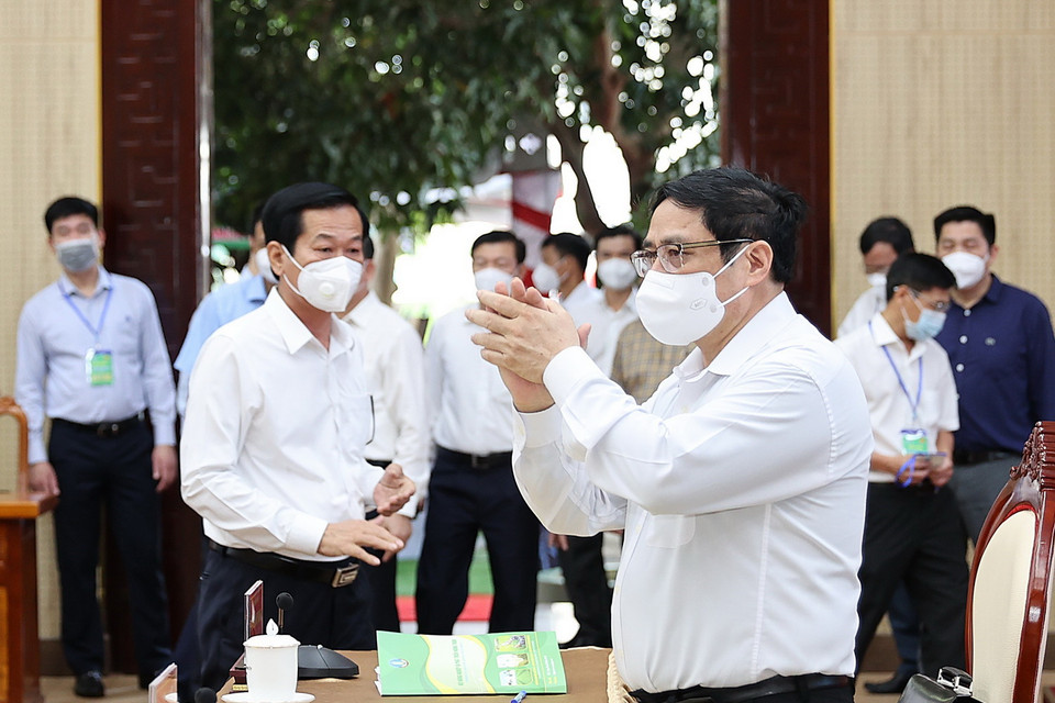  Thủ tướng Phạm Minh Chính đến dự Hội nghị thúc đẩy phát triển nông nghiệp Đồng bằng sông Cửu Long. (Ảnh: Dương Giang/TTXVN)