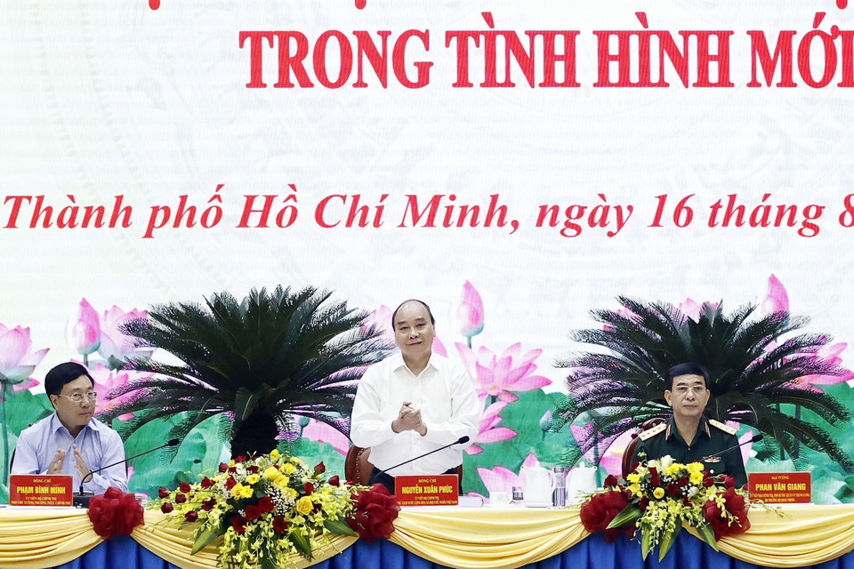 Chủ tịch nước Nguyễn Xuân Phúc tại hội thảo. (Ảnh: Thống Nhất/TTXVN)