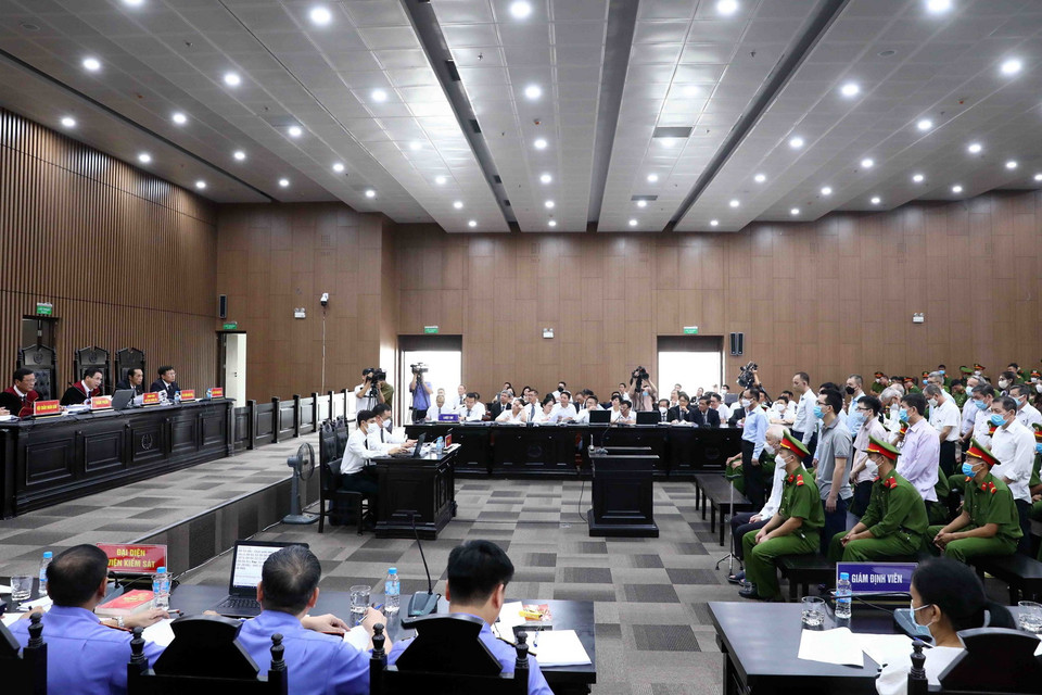 Quang cảnh Phiên tòa. (Ảnh: Phạm Kiên/TTXVN)