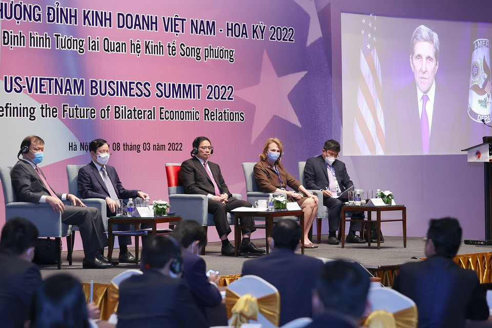  Thủ tướng Phạm Minh Chính dự Hội nghị Thượng đỉnh kinh doanh Việt Nam-Hoa Kỳ. (Ảnh: Dương Giang/TTXVN) 