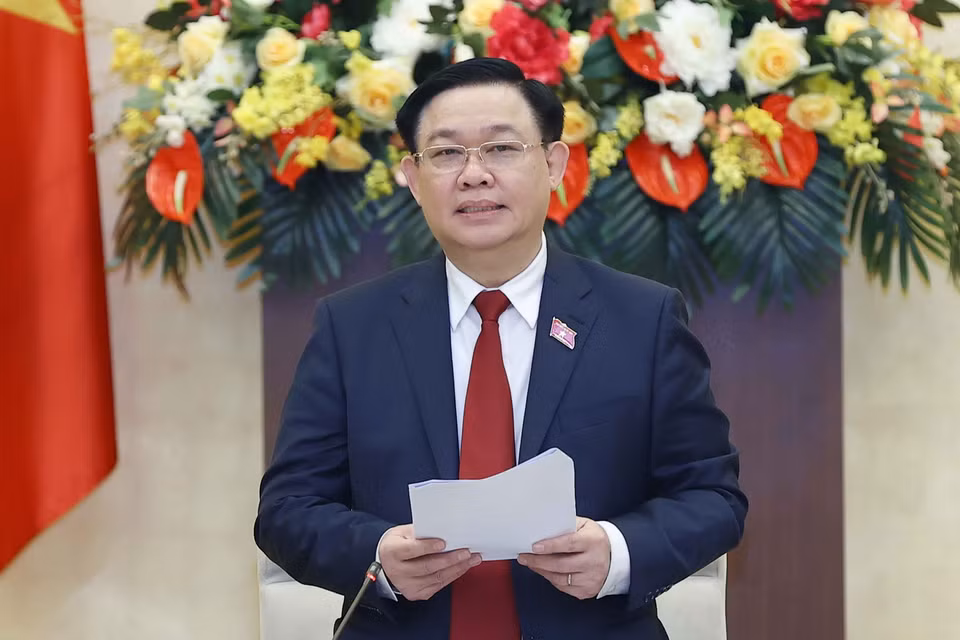 Chủ tịch Quốc hội Vương Đình Huệ phát biểu khai mạc Phiên họp thứ 7 của Ủy ban Thường vụ Quốc hội. (Ảnh: Doãn Tấn/TTXVN)