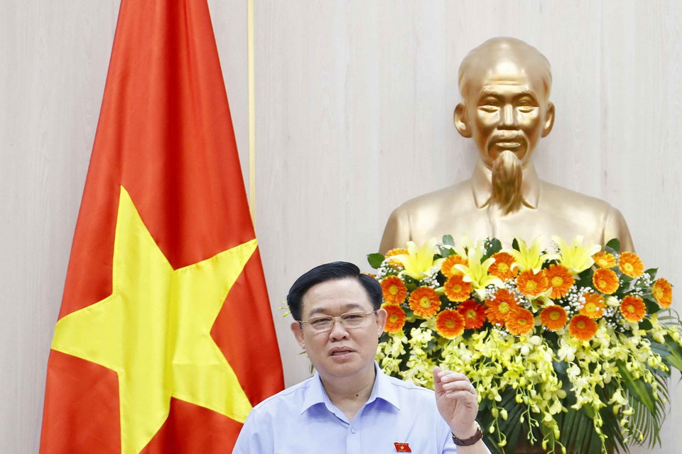 Chủ tịch Quốc hội Vương Đình Huệ phát biểu. (Ảnh: Doãn Tấn/TTXVN)