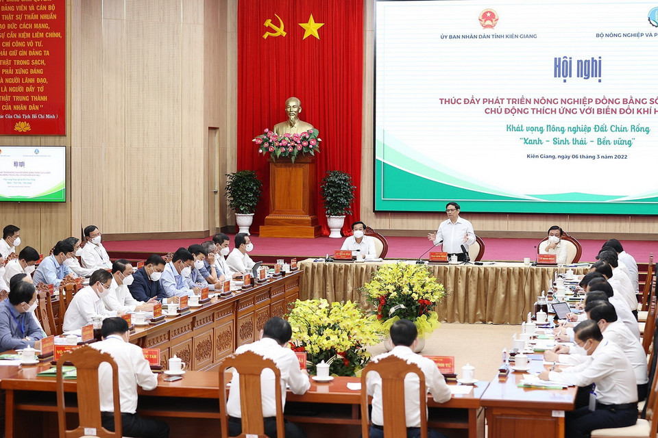  Thủ tướng Phạm Minh Chính phát biểu tại Hội nghị. (Ảnh: Dương Giang/TTXVN)