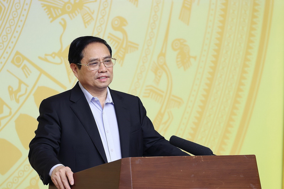  Thủ tướng phát biểu tại phiên họp 14 Ban Chỉ đạo quốc gia phòng, chống dịch COVID-19. (Ảnh: Dương Giang/TTXVN)