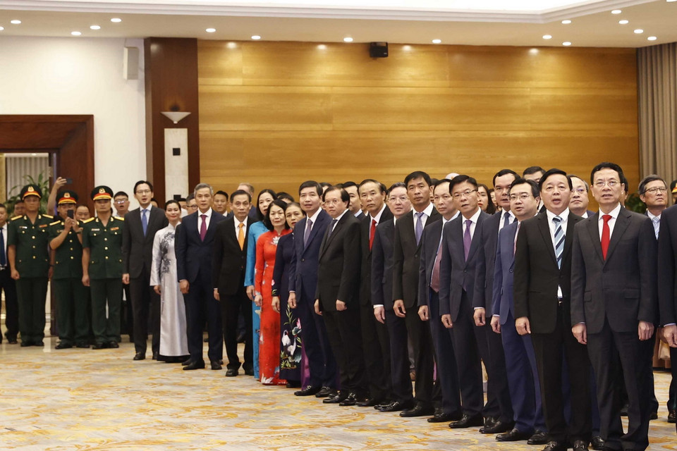 Các đại biểu đến dự Lễ kỷ niệm. (Ảnh: Thống Nhất/TTXVN)