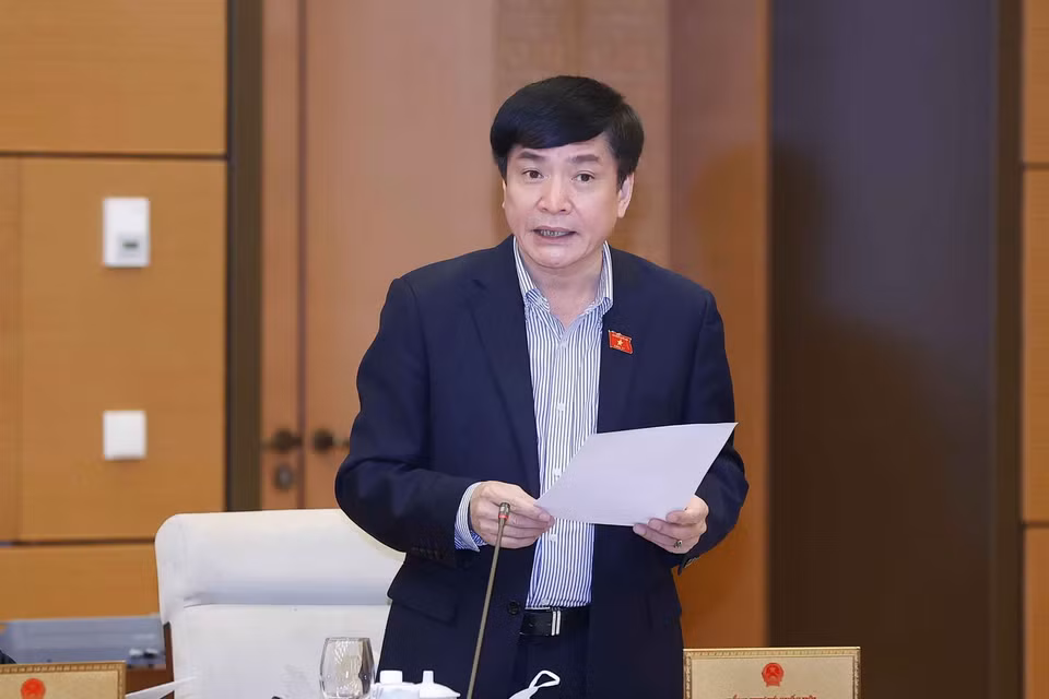 Tổng thư ký Quốc hội, Chủ nhiệm Văn phòng Quốc hội Bùi Văn Cường phát biểu. (Ảnh: Doãn Tấn/TTXVN)