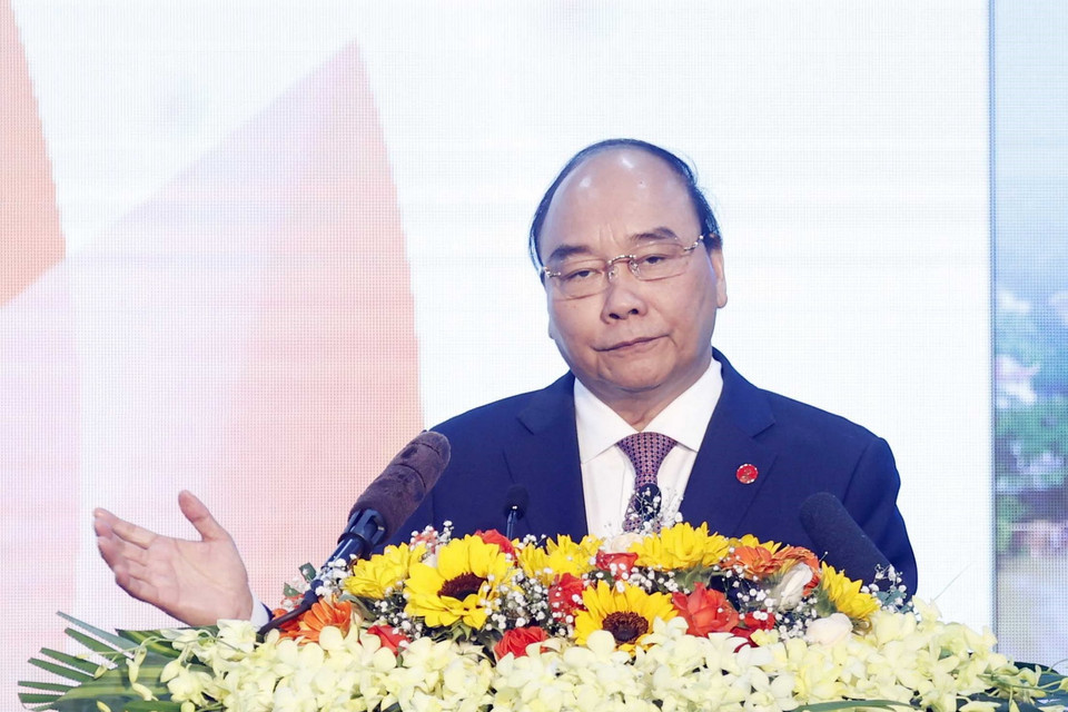 Chủ tịch nước Nguyễn Xuân Phúc phát biểu. Ảnh: Thống Nhất – TTXVN 