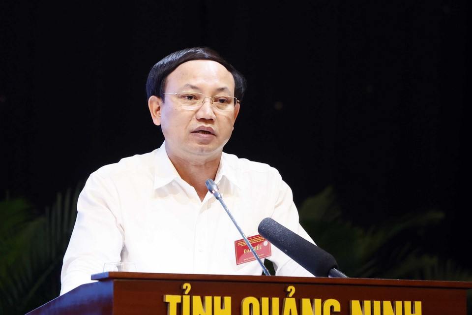 Ông Nguyễn Xuân Ký, Ủy viên Trung ương Đảng, Bí thư Tỉnh uỷ Quảng Ninh phát biểu. (Ảnh: Thống Nhất/TTXVN)