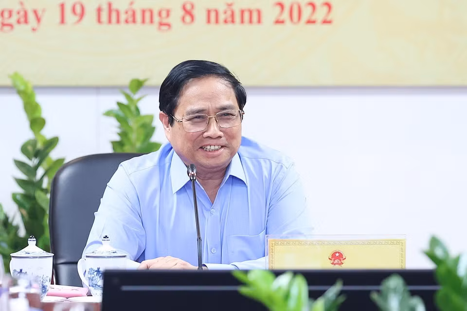Thủ tướng Phạm Minh Chính chủ trì Hội nghị phát triển thị trường với hệ thống Thương vụ Việt Nam ở nước ngoài. (Ảnh: Dương Giang/TTXVN)