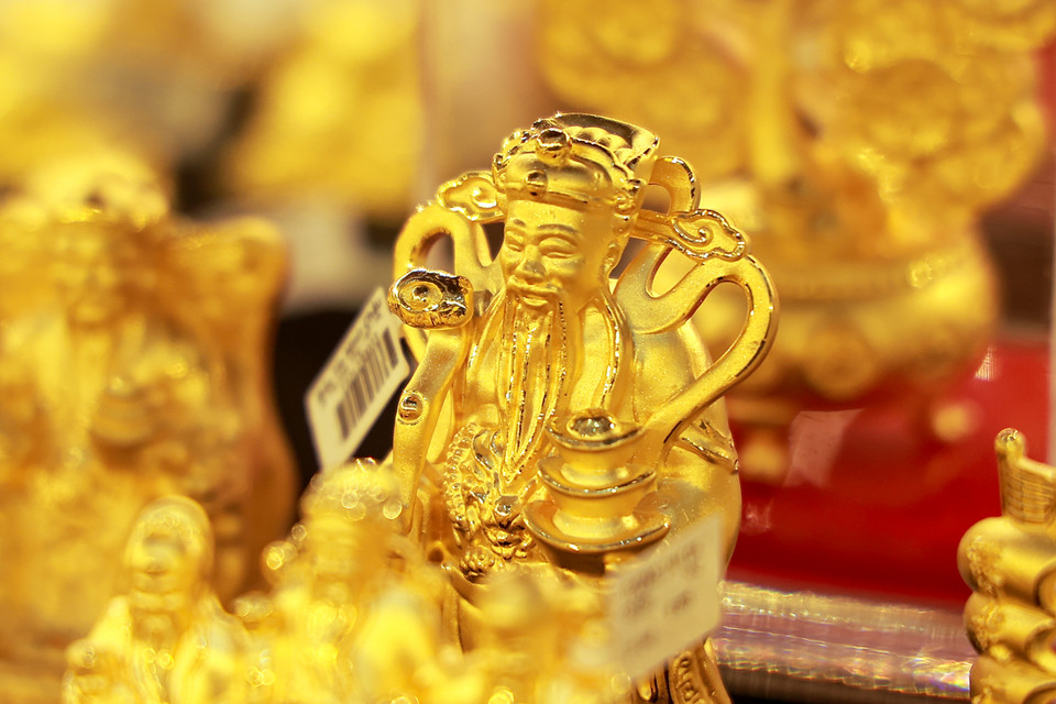 Tượng di phật lặc cỡ lớn. (Ảnh: Minh Hiếu/Vietnam+)