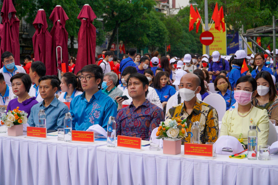 Trong hôm nay, đại biểu đại diện thanh niên 11 nước Đông Nam Á cùng gần 10.000 đoàn viên thanh niên Thủ đô đã có mặt tại Festival. (Ảnh: Minh Hiếu/Vietnam+)