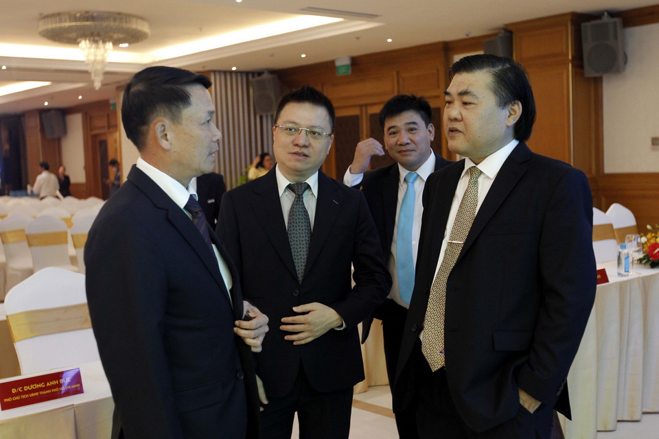 Tổng Giám đốc TTXVN Nguyễn Đức Lợi cùng lãnh đạo Cơ quan Thông tấn xã Việt Nam khu vực phía Nam dự kỷ niệm 60 năm Ngày thành lập Thông tấn xã Giải phóng (12/10/1960-12/10/2020). (Ảnh: Thanh Vũ/TTXVN)