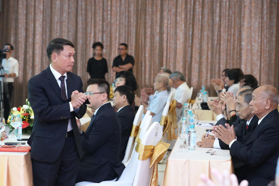 Ủy viên Trung ương Đảng, Tổng Giám đốc TTXVN Nguyễn Đức Lợi dự lễ kỷ niệm. (Ảnh: Lâm Khánh/TTXVN)