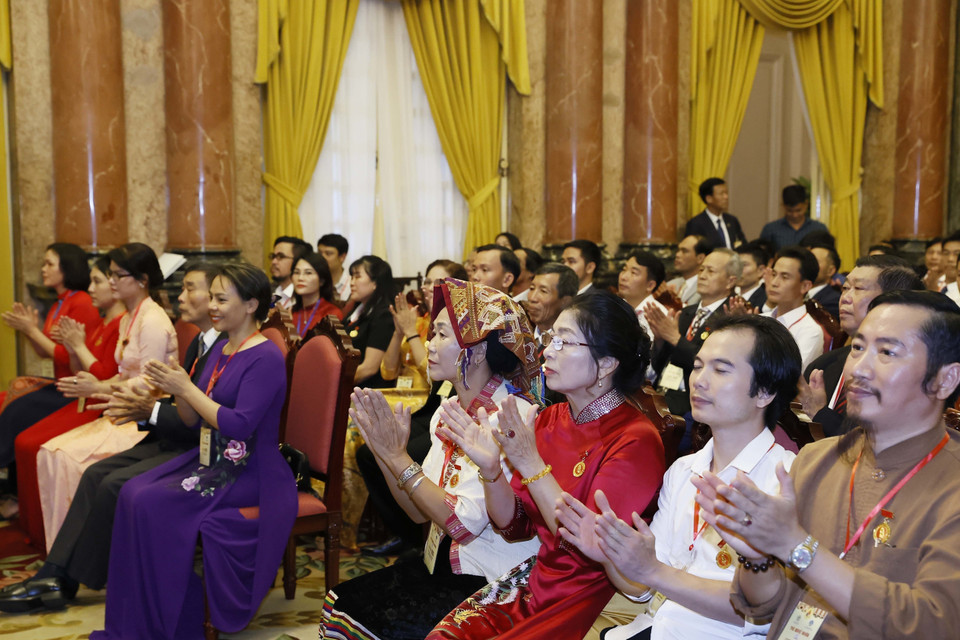 Các đại biểu tại buổi gặp mặt. (Ảnh: Thống Nhất/TTXVN)