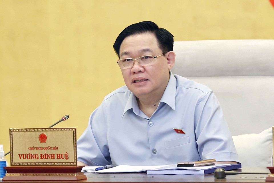 Chủ tịch Quốc hội Vương Đình Huệ phát biểu. (Ảnh: Doãn Tấn/TTXVN)