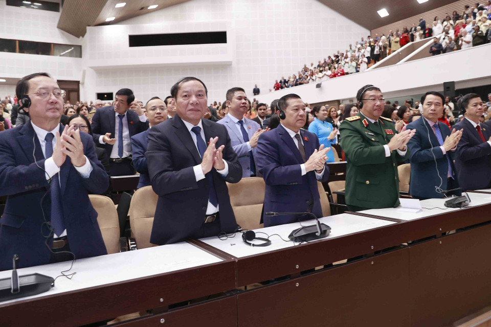 Đại biểu Việt Nam dự phiên họp. (Ảnh: Doãn Tấn/TTXVN)