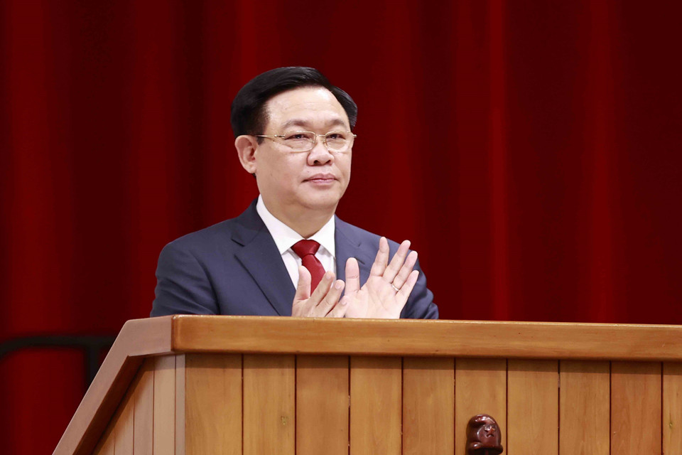 Chủ tịch Quốc hội Vương Đình Huệ phát biểu. (Ảnh: Doãn Tấn/TTXVN)