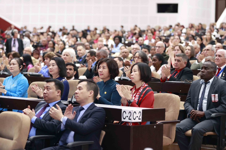Đại biểu Việt Nam dự phiên họp. (Ảnh: Doãn Tấn/TTXVN)