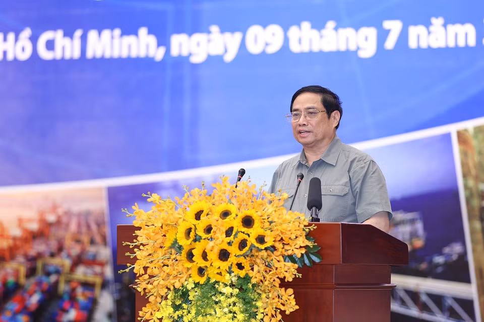 Thủ tướng Phạm Minh Chính phát biểu định hướng Hội nghị.(Ảnh: Dương Giang/TTXVN)