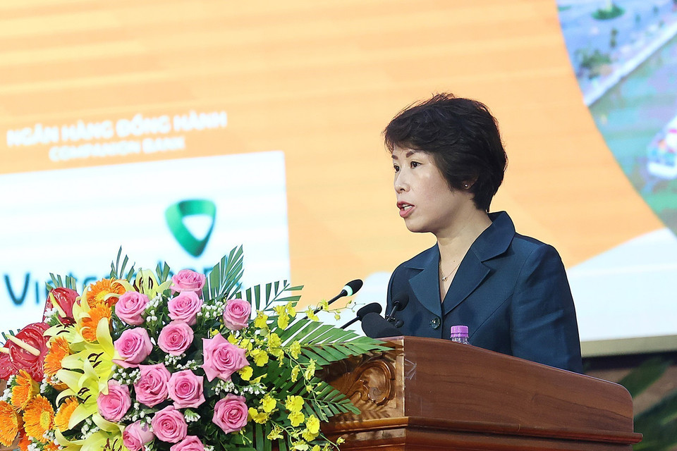 Thứ trưởng Bộ Kế hoạch và Đầu tư Nguyễn Thị Bích Ngọc phát biểu. (Ảnh: Dương Giang/TTXVN)