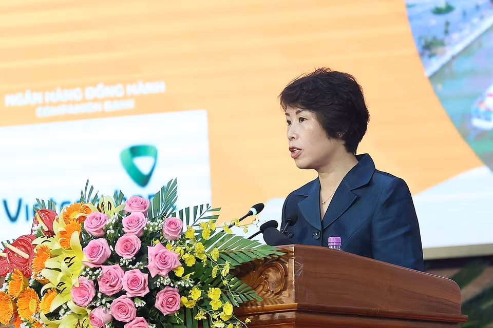 Thứ trưởng Bộ Kế hoạch và Đầu tư Nguyễn Thị Bích Ngọc phát biểu. (Ảnh: Dương Giang/TTXVN)