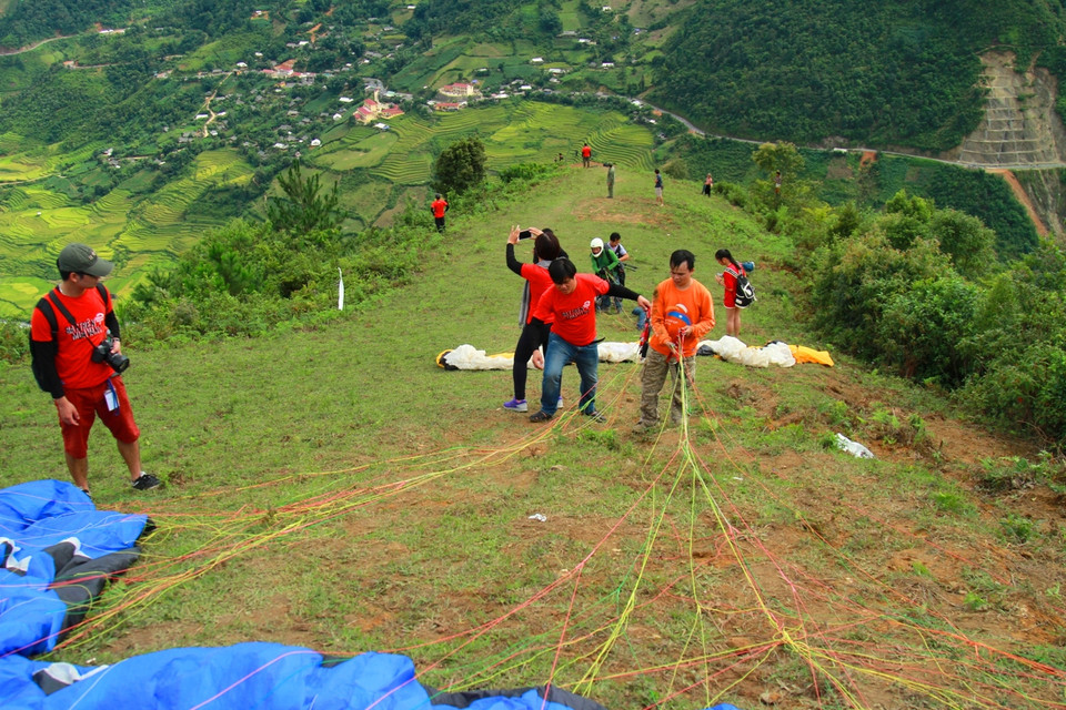 Điểm bay mới được Ủy ban nhân dân huyện quy hoạch lại thuận tiện cho các phi công. (Ảnh: Xuân Mai/Vietnam+)