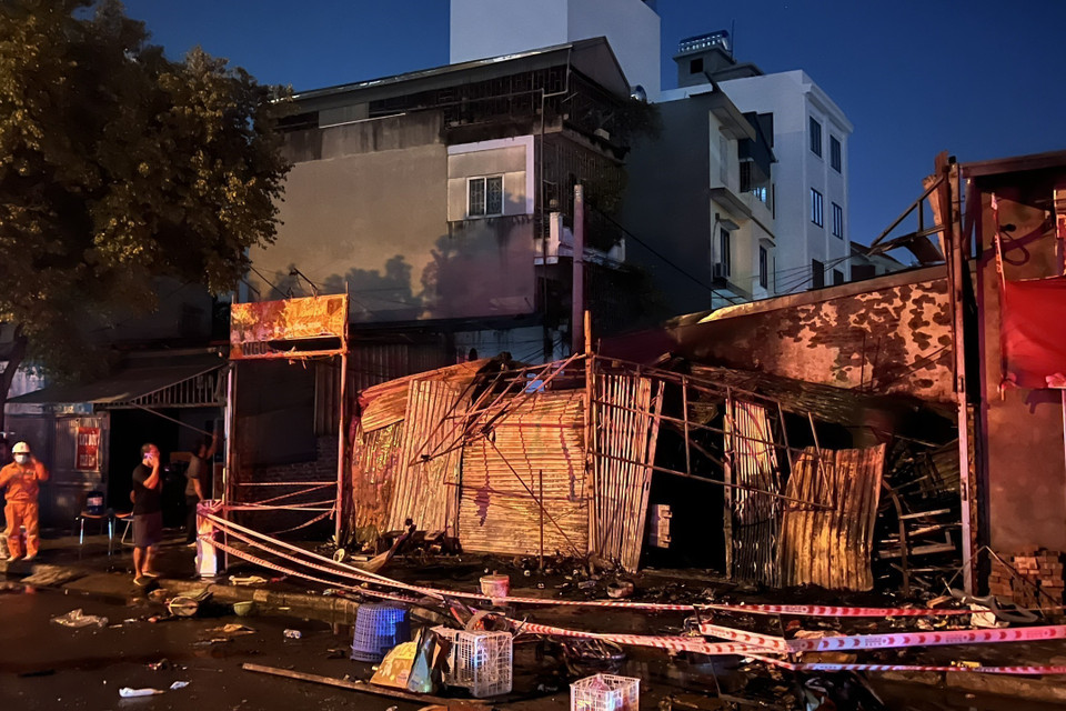 Hiện trường vụ cháy. (Ảnh: TTXVN phát)