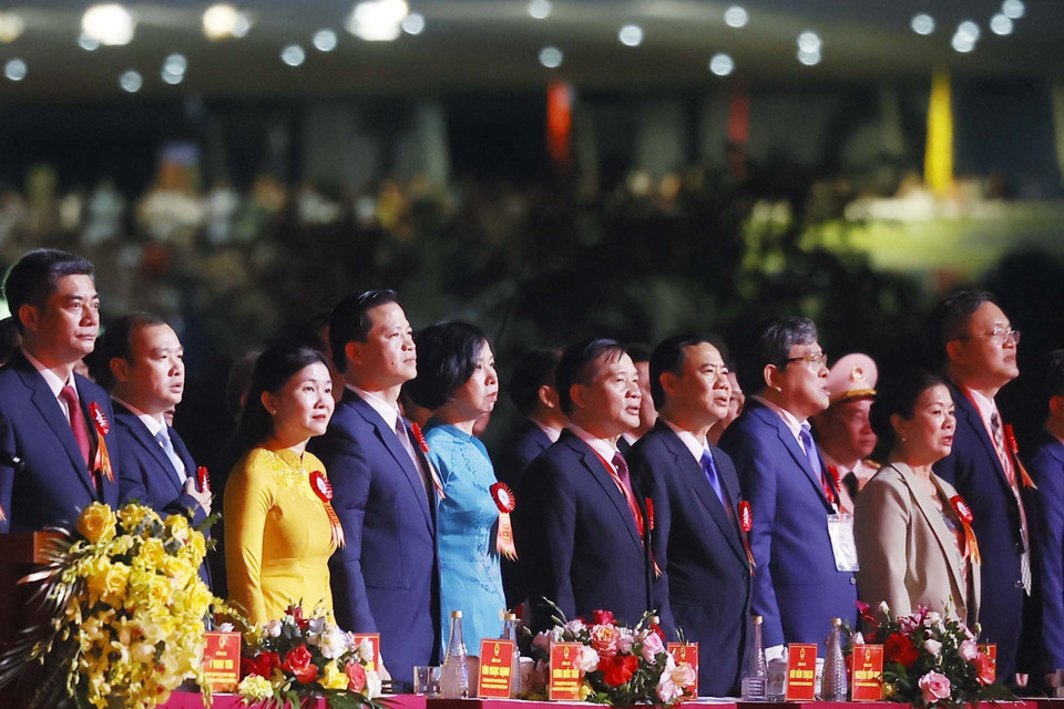 Các đại biểu dự Lễ kỷ niệm 60 năm ngày thành lập tỉnh Quảng Ninh (30/10/1963-30/10/2023). (Ảnh: Thống Nhất/TTXVN)