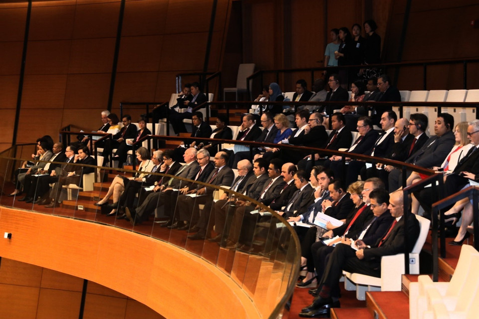 Đại biểu đại diện cho các cơ quan ngoại giao, tổ chức quốc tế tại Hà Nội dự phiên khai mạc. (Ảnh: Văn Điệp/TTXVN)