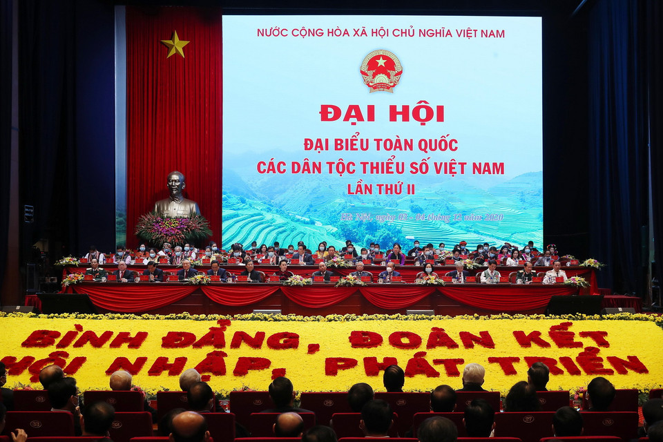 Đoàn Chủ tịch điều hành Đại hội. (Ảnh: Lâm Khánh/TTXVN)
