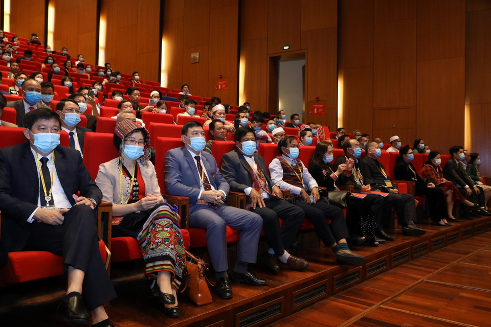 Các đại biểu dự Đại hội đại biểu toàn quốc các dân tộc thiểu số Việt Nam lần thứ II. (Ảnh: Văn Điệp/TTXVN)